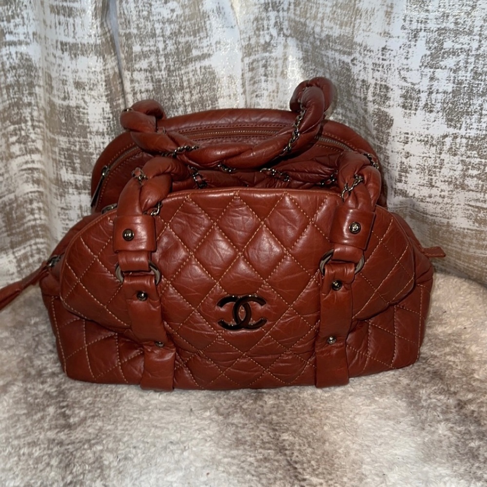 Chanel lady Braid Bowler Bag • Vintage brown/camel